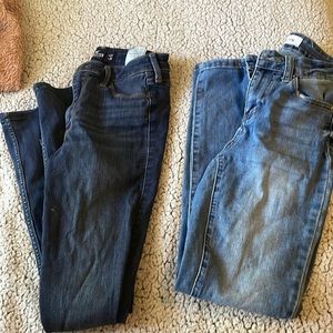 2 pair of skinny jeans bundle 1.Hollister 2.Ashley mason